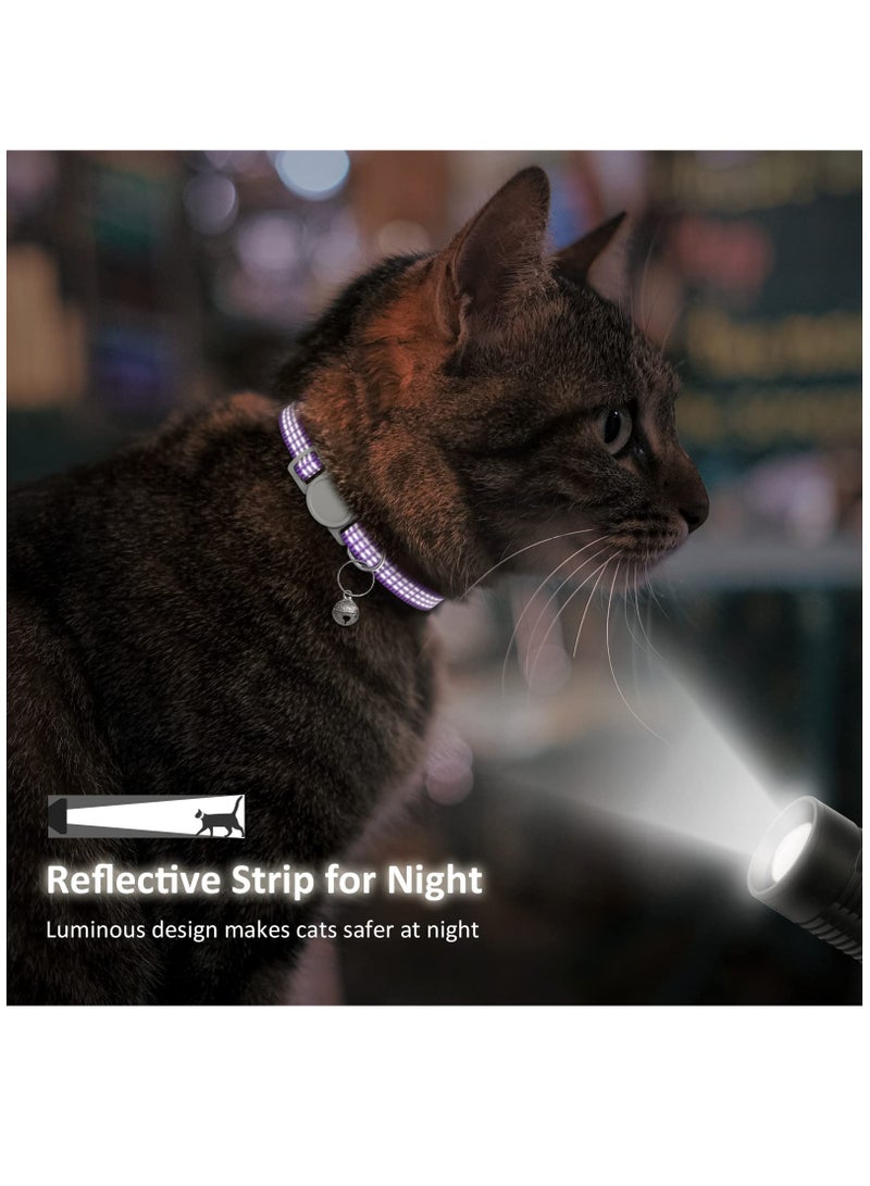 Excefore 5 Pack Reflective-Breakaway Cat Collars with Bells, Adjustable Small Cat Collar, Ideal for Girl Cats Male Cats Kittens Puppies, Pet Supplies Stuff Accessories 7.9" - 13", 5 Bright Colors - Image 5