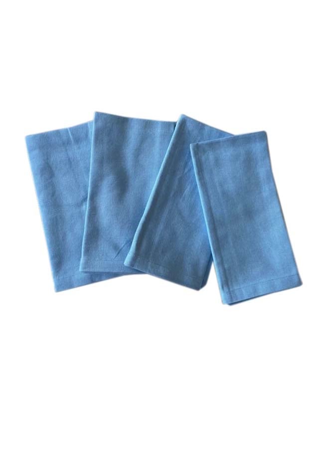 E.V.A Cerulean Blue Cotton Napkin - Set of 4 pieces - Image 1