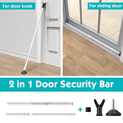 INFLATION Door Security Bar,Sliding Door Lock Bar with Anti Lift Lock,Adjustable Sliding Door Security Bar for House, Apartment, School, Hotel Door Security System (2PCS) - Image 2