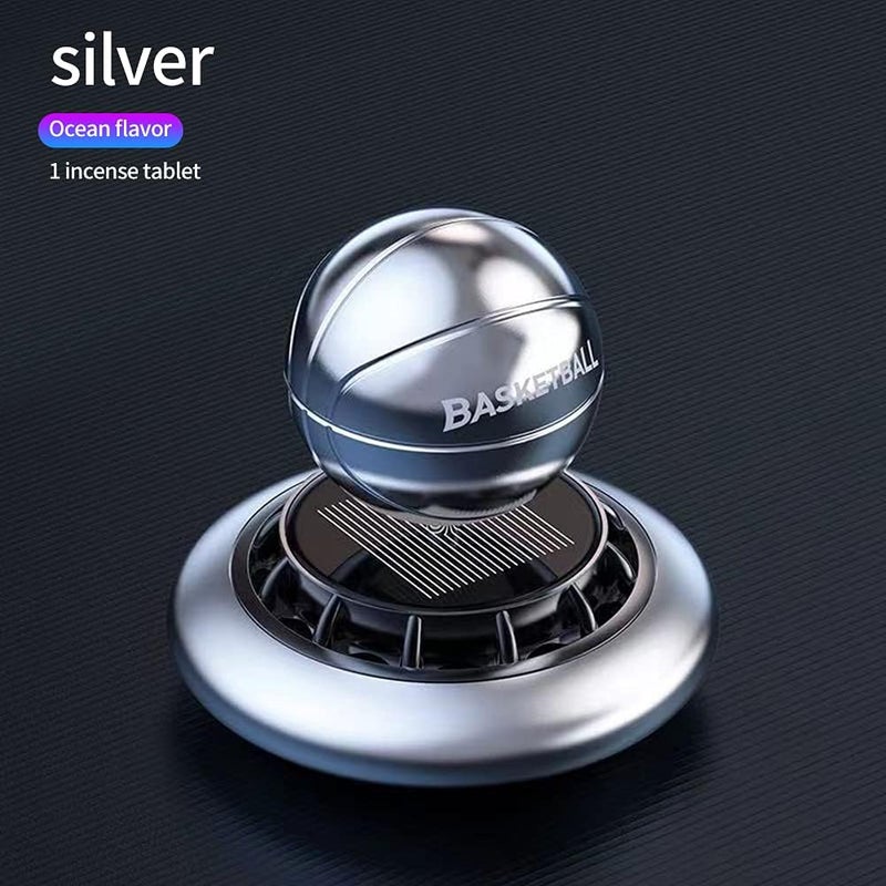 cheekyglo Solar Car Aromatherapy Decoration Car Air Freshener Diffuser Automatic Rotating Basketball Aromatherapy Decoration Mini Creative Car Aroma Diffuser Car Interior Freshener - Image 1