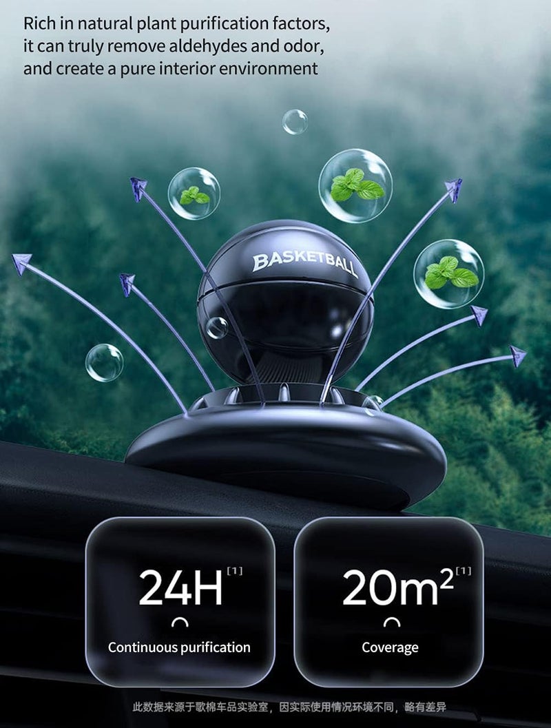 cheekyglo Solar Car Aromatherapy Decoration Car Air Freshener Diffuser Automatic Rotating Basketball Aromatherapy Decoration Mini Creative Car Aroma Diffuser Car Interior Freshener - Image 3