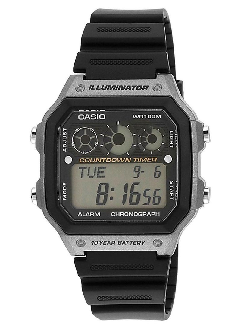 كاسيو ساعة يد رقمية الوميناتور كوارتز AE-1300WH-8AVDF - 45 مم - أسود رجال - Image 1