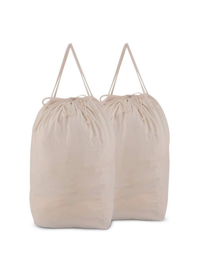 MCleanPin Washable Laundry Bags with Handles,140L Dirty Clothes Storage for College Dorm & Travel,2 Pack (Beige) - Image 1
