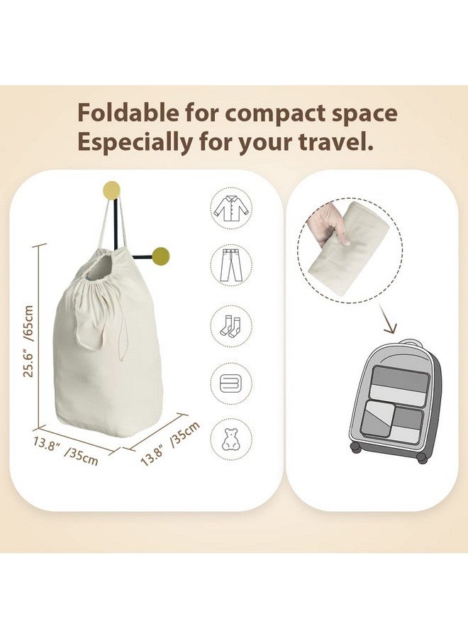 MCleanPin Washable Laundry Bags with Handles,140L Dirty Clothes Storage for College Dorm & Travel,2 Pack (Beige) - Image 2