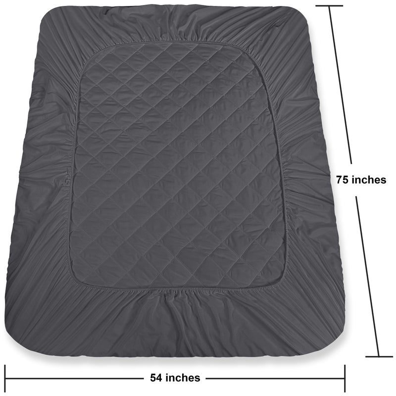 Utopia Bedding Quilted Fitted Mattress Pad, Full Size, Elastic Fitted Mattress Topper Protector and Cover Stretches up to 16 Inches Deep, Machine Washable (Grey) - Image 4