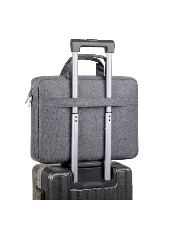 Nadrab 15.6-inch laptop bag, lightweight laptop bag, business travel handbag, waterproof shoulder bag, unisex office bag (grey) - Image 2