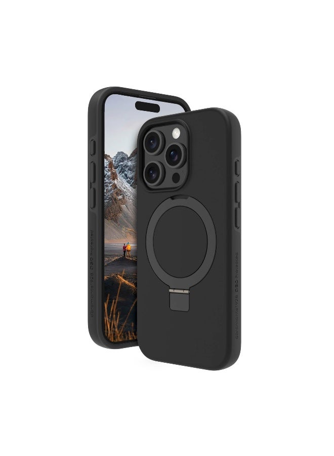 DBRAMANTE1928 حافظة آيسلندا ألترا D3O مع قاعدة ماغسيف لهاتف آيفون 16 برو باللون الأسود - Image 1