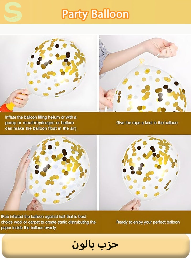 Serinovia 40 PCS Birthday Party Balloon Set Foil Balloons Happy Birthday Letter Balloons Decorations Gold - Image 3
