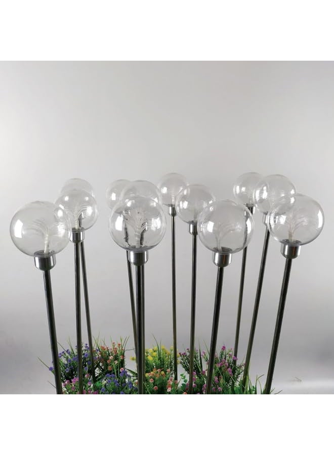 Dekorly Solar Lights Flowers Outdoor LED- Waterproof Fairy Garden Lights with Twinkling Effect, Auto On/Off at Dusk, Decorative Solar Powered String (Fiber Optic Ball, 2PCS) - Image 5