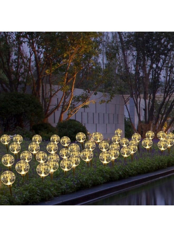 Dekorly Solar Lights Flowers Outdoor LED- Waterproof Fairy Garden Lights with Twinkling Effect, Auto On/Off at Dusk, Decorative Solar Powered String (Fiber Optic Ball, 2PCS) - Image 1