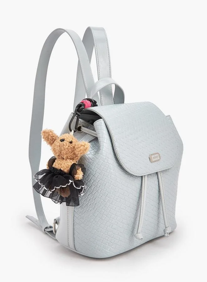 ميسي Missy Backpack With Multiple Charms With Waffle Embossing