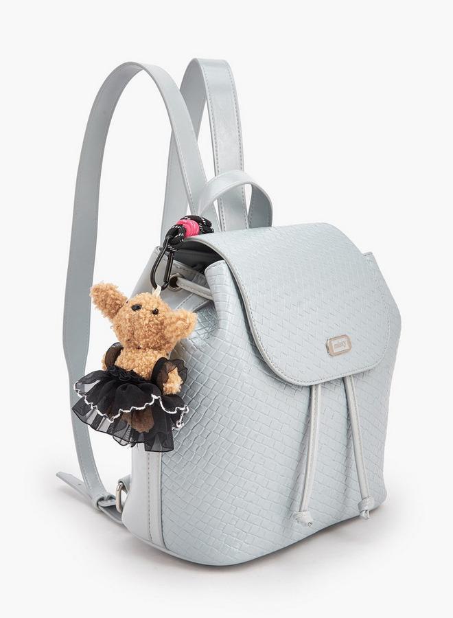 Missy Backpack With Multiple Charms With Waffle Embossing - Image 3