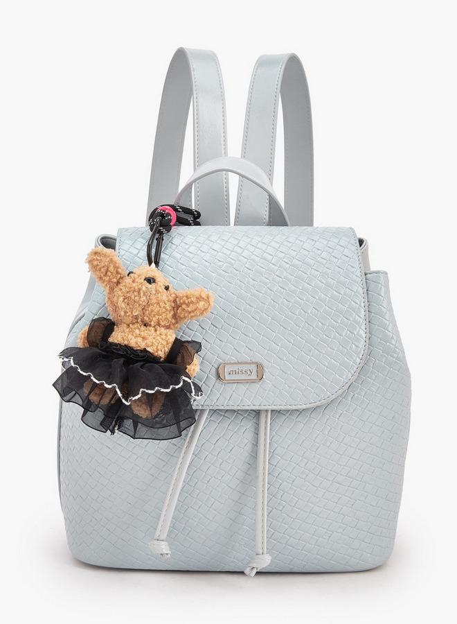 Missy Backpack With Multiple Charms With Waffle Embossing - Image 1