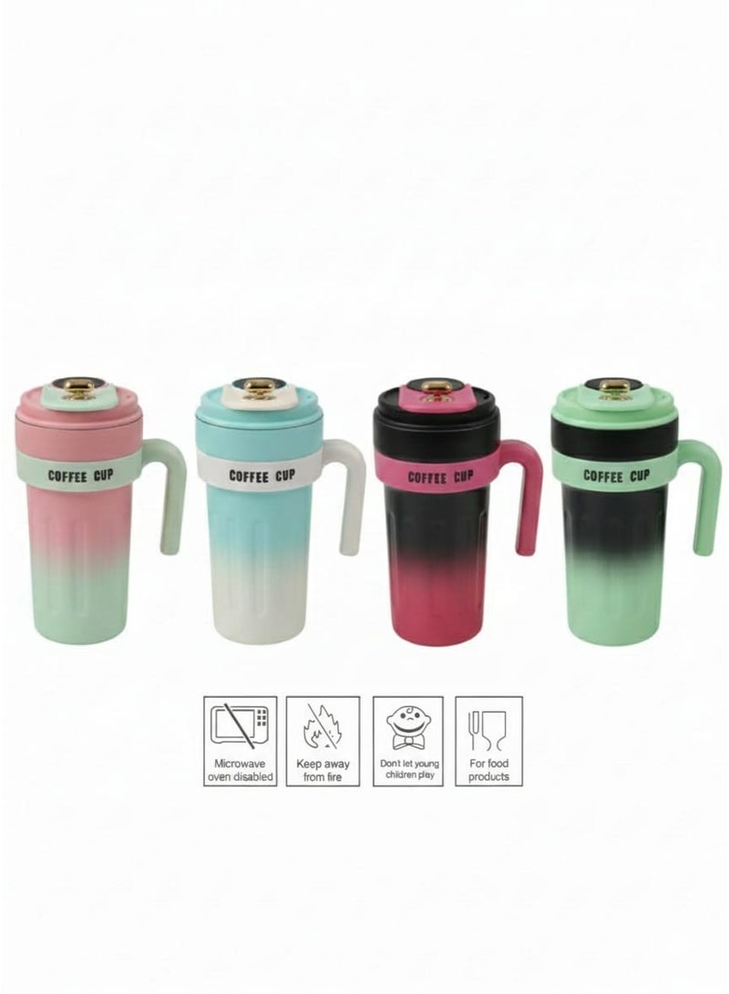 Spaceshoop 650ml Extra Large Gradient Thermal Coffee Mug Insulated Travel Tumbler with Comfort Handle in Green color - Image 3