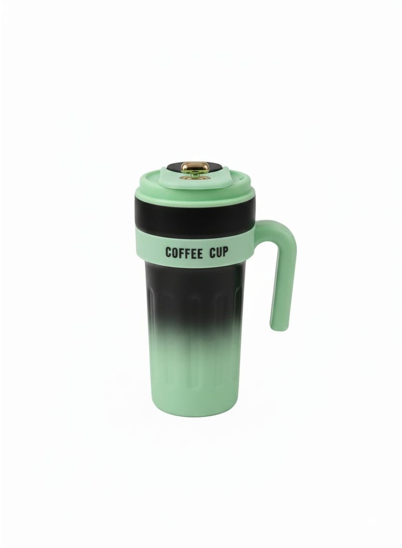 Spaceshoop 650ml Extra Large Gradient Thermal Coffee Mug Insulated Travel Tumbler with Comfort Handle in Green color - Image 1