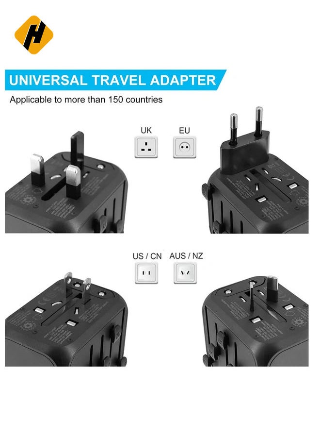 HuHa International Power Plug Adapter with 3 USB Ports & 1 Type-C Port (5V/3A), 4 AC Outlet Adaptor Charger for US to Most of Europe Iceland Spain Italy France Germany  - Image 5