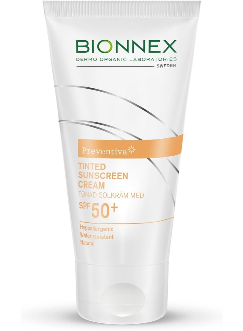 BIONEX Bionnex Preventiva Tinted Sunscreen SPF 50+ 50ml – Broad-Spectrum Protection with Vitamin E & Hordeum Vulgare - Image 1