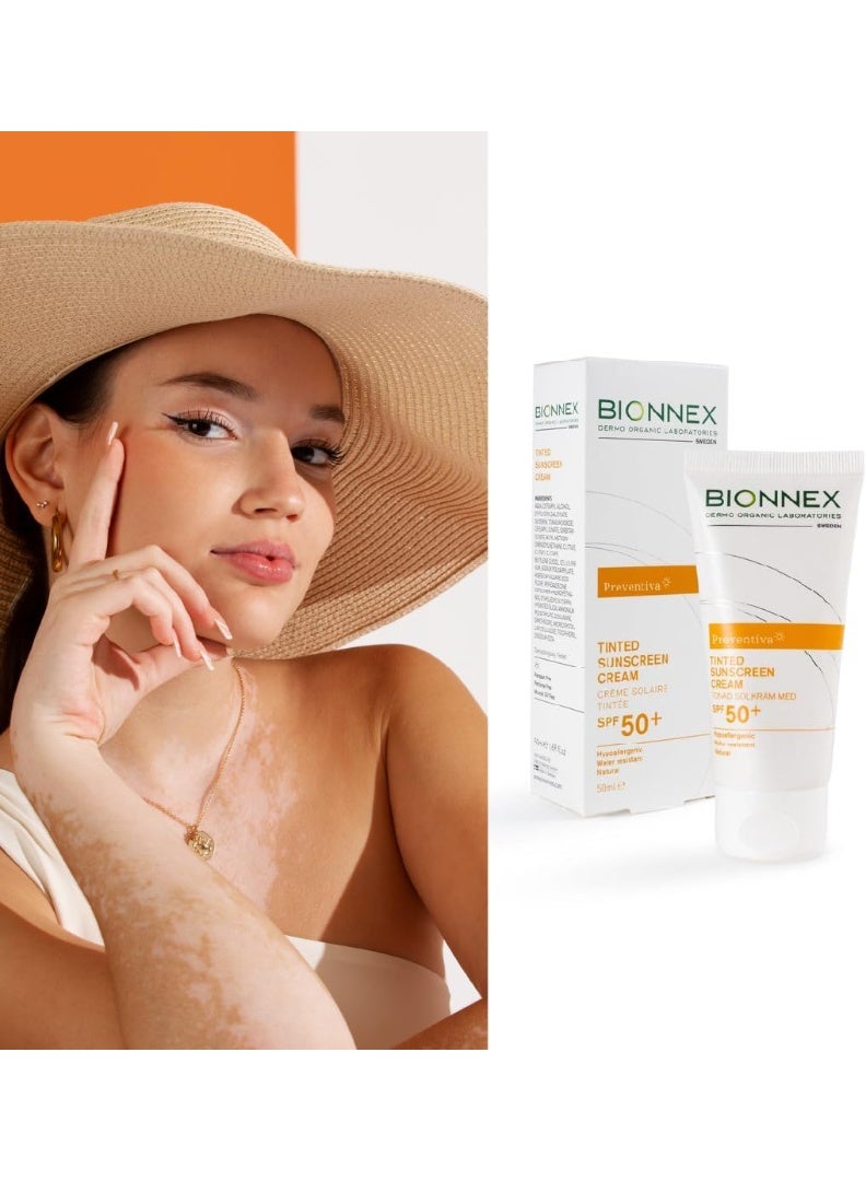 BIONEX Bionnex Preventiva Tinted Sunscreen SPF 50+ 50ml – Broad-Spectrum Protection with Vitamin E & Hordeum Vulgare - Image 4