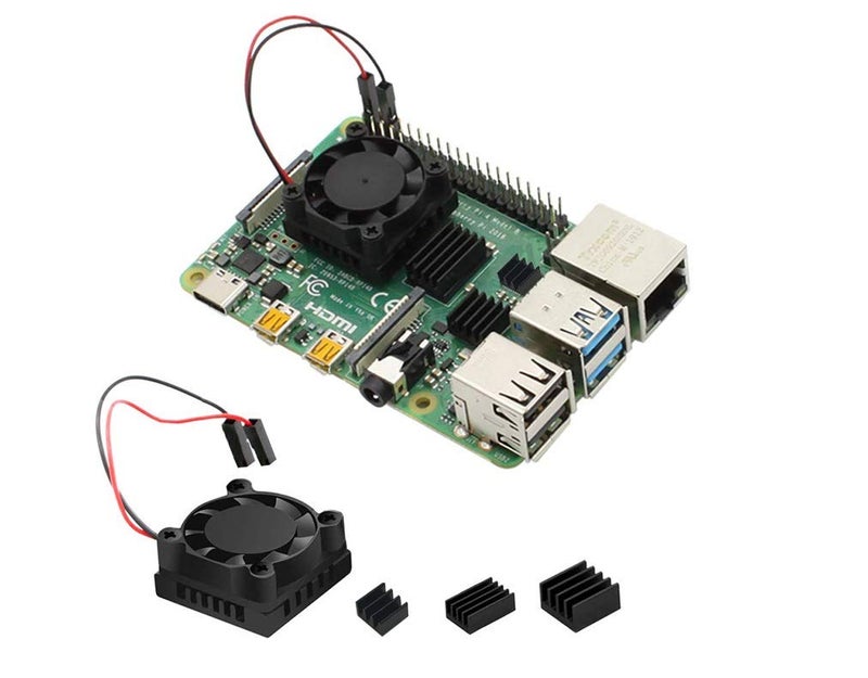 Easycargo Raspberry Pi 4 Heatsink Fan Kit, Cooler 25mm Fan Heatsink for Cooling Raspberry Pi 5 4 3 Electronics Robotics Development Boards DIY 2505 25x25x7mm 3.3V 5V Quite Mini Fan Small