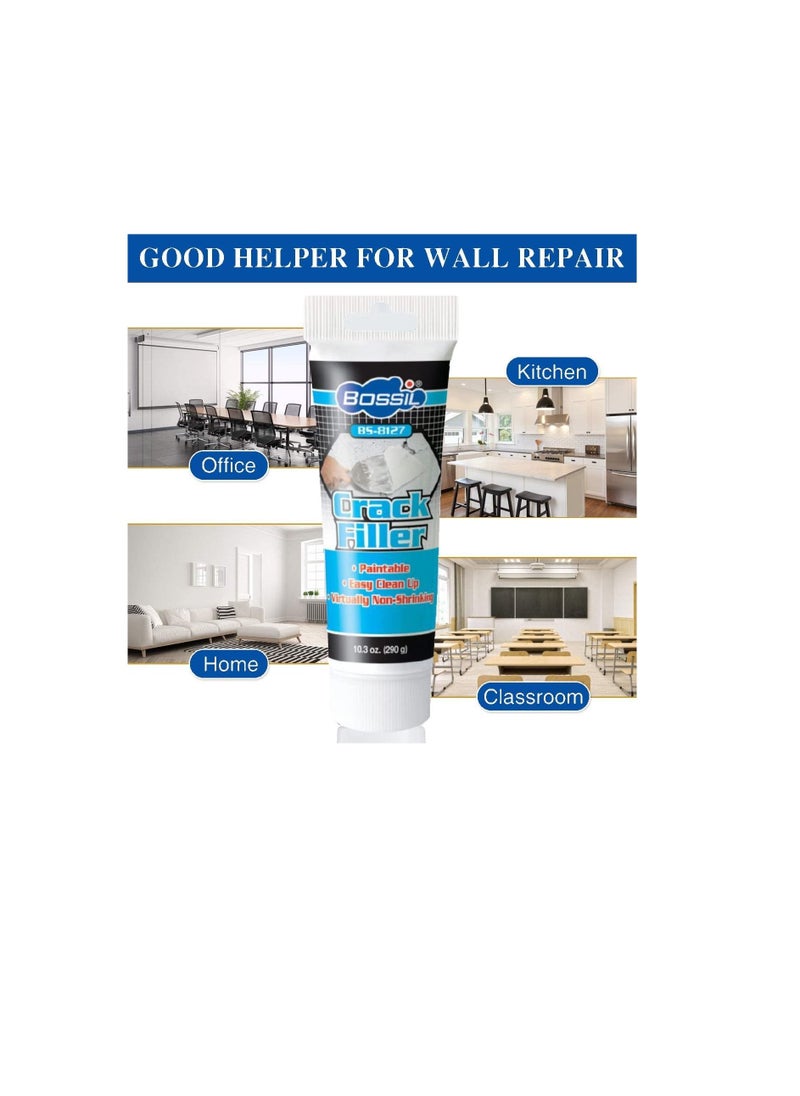 Bossil Multipurpose Crack Filler 290g White BS-8127, Non Shrinkable, Smooth and Durable, Easy to Fill Cracks & Gaps in a Single Application