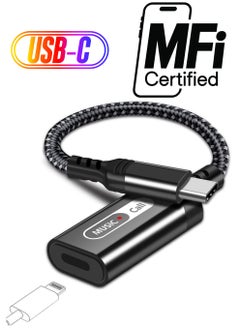 SYOSI USB C to Lightning Audio Adapter, USB Type C Male to Lightning Female Headphone Converter for Apple iPad Air 4 Mini 6 MacBook to Earphones Connector for Call Music Video Not Support Charging  - Image 1