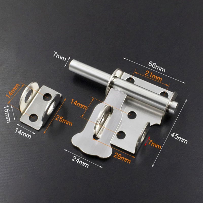 3Pcs Stainless Steel Surface Mount Door Bolt Lock Sliding Latch for Wood Gate Home Warehouse Security - Image 4