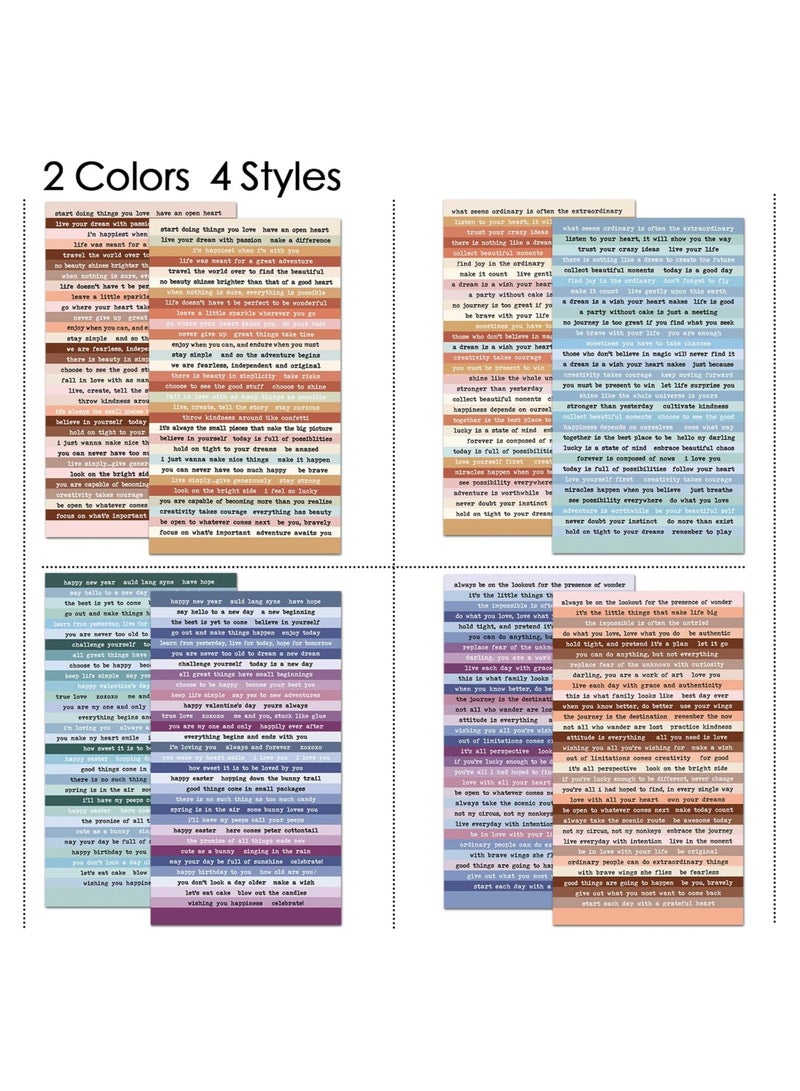 SYOSI 8 Sheet Vintage Scrapbook Stickers for Journaling Junk Journal Supplies, Quote Stickers, DIY Phrase Word Stickers for Scrapbooking Planners, Notebook Collage Album Aesthetic Stickers (Colorful) - Image 2
