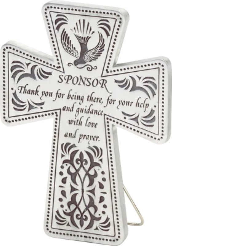 Cathedral Art Sponsor Message Cross, 5-Inch, Silver - Image 2