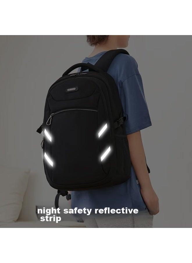 Edison Middle School Student Backpack, Lightweight, Reflective, Water-resistant, High School Student Backpack, 200823-1g Black - Image 4