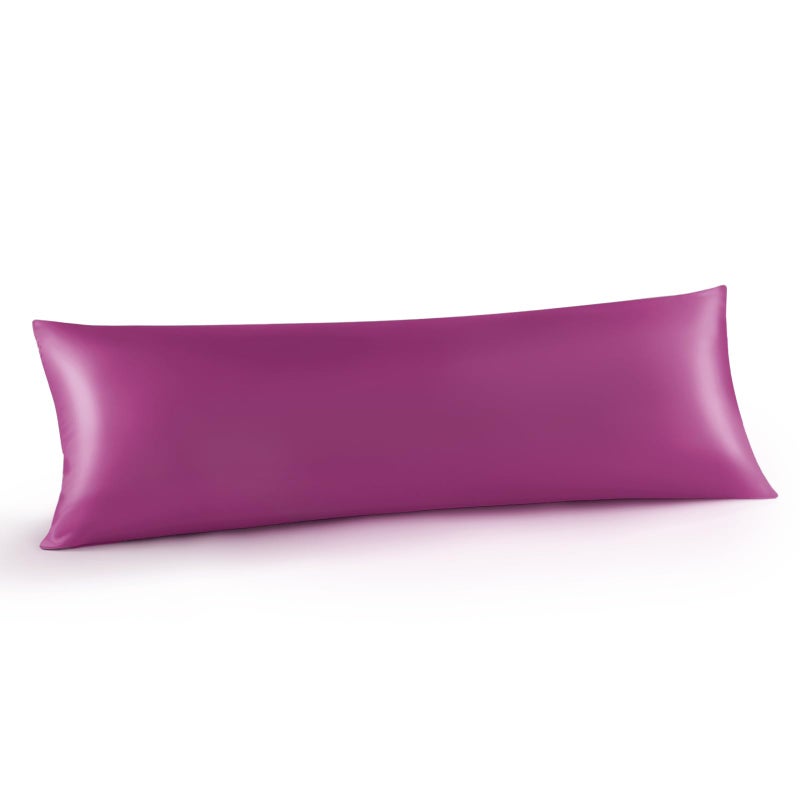 INFIIXSO Body Pillow Cover with Zipper  Luxury Mulberry Silk Long Body Pillow Case 20x54 Inches  Ultra Smooth and Soft Cooling Body Pillow Pillowcase  Gift for Women  Men(Purple) - Image 1