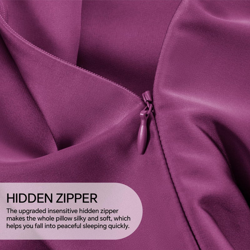 INFIIXSO Body Pillow Cover with Zipper  Luxury Mulberry Silk Long Body Pillow Case 20x54 Inches  Ultra Smooth and Soft Cooling Body Pillow Pillowcase  Gift for Women  Men(Purple) - Image 5