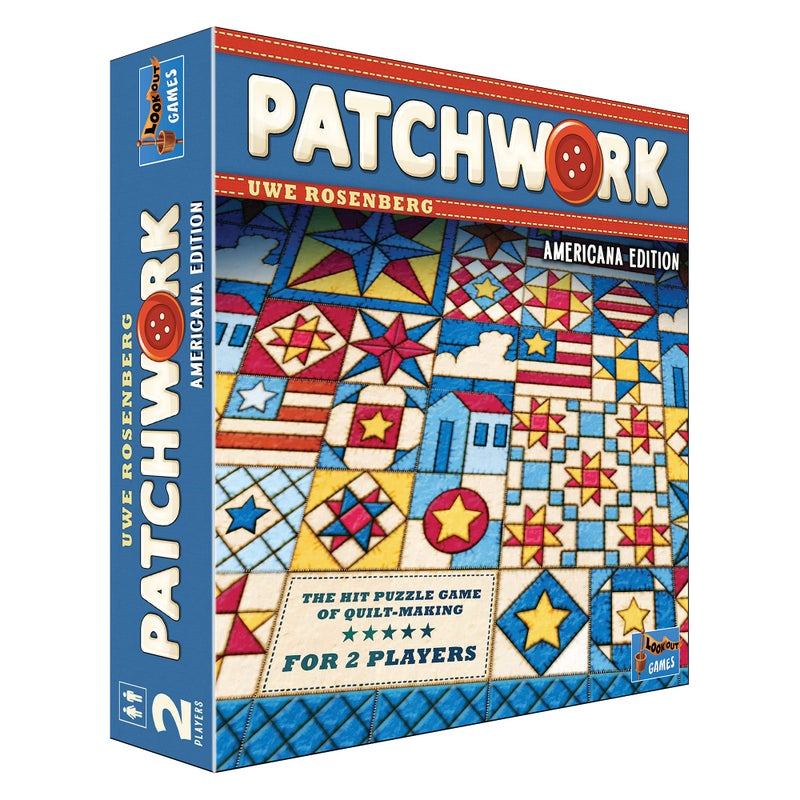 Lookout Patchwork Americana Edition Board Game A TwoPlayer Quilting Strategy Game by Uwe Rosenberg Interactive Puzzle Game for Kids Adults Ages 8 2 Players 30 Minute Playtime Made by Lookout Games - Image 2