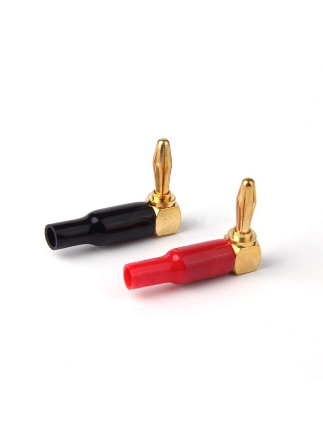 HRLORKC 10pcs Right Angle Speaker Plugs 4mm/0.16" 90 Degree Connector Right Angle Banana Plugs for Speaker Wire (Red and Black) - Image 5