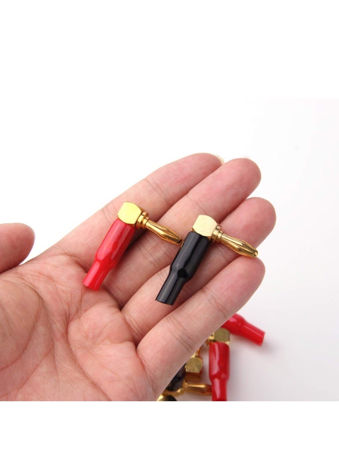 HRLORKC 10pcs Right Angle Speaker Plugs 4mm/0.16" 90 Degree Connector Right Angle Banana Plugs for Speaker Wire (Red and Black) - Image 4