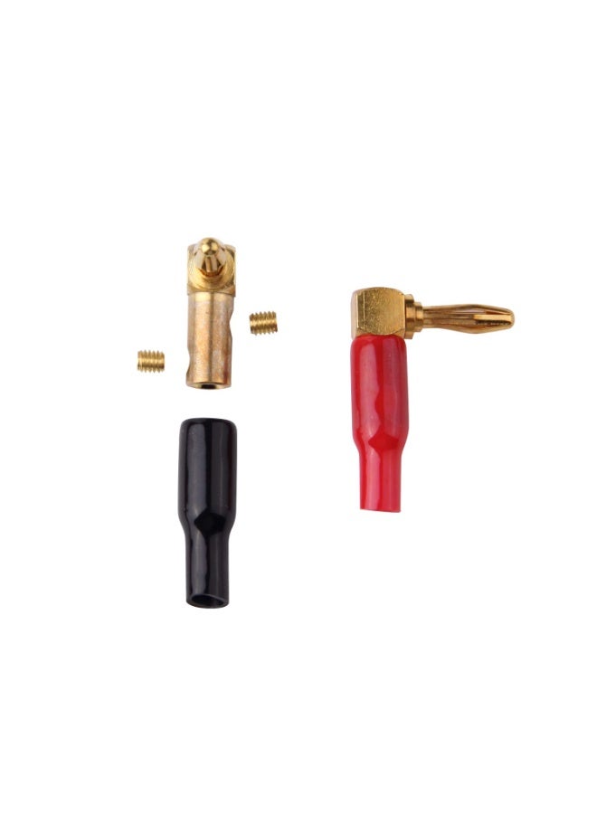 HRLORKC 10pcs Right Angle Speaker Plugs 4mm/0.16" 90 Degree Connector Right Angle Banana Plugs for Speaker Wire (Red and Black) - Image 2