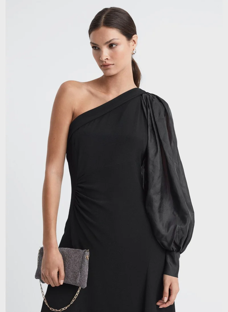 REISS Asymmetric Sleeve Dress