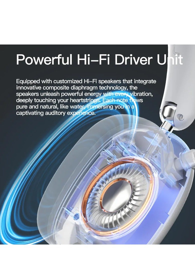 GULFLINK SY-BT1632 Wireless Headphone Gaming Headset Foldable Bluetooth Earphones Silver  - Image 5