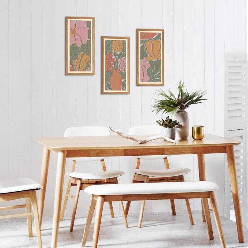 IARTTOP 3 Pcs Boho Flower Market Wall Decor Floral Botanical Modern Wood Wall Art Bohemian Floral Hanging Decor Abstract Minimalist Wooden Art for Living Room Bedroom Office 7.9 x15.8 Inch - Image 5