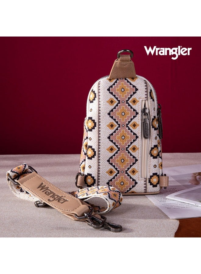 Wrangler Aztec Sling Bag Southwest Crossbody Bags Trendy Chest Bag For Women Shoulder Bag Lgwg2205210Tn - Image 3