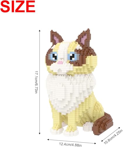Larcele Cat Micro Building Blocks Animal Set DIY Mini 3D Building Toy Bricks Kit1160 Pieces KLJM05 Ragdoll - Image 5
