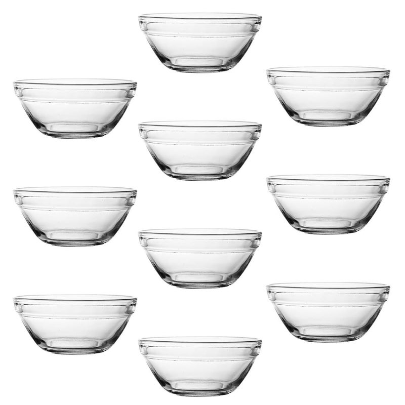 10 Piece 70ml Small Glass Bowls Set for Snacks Desserts Sauce Salad Prep - Image 2