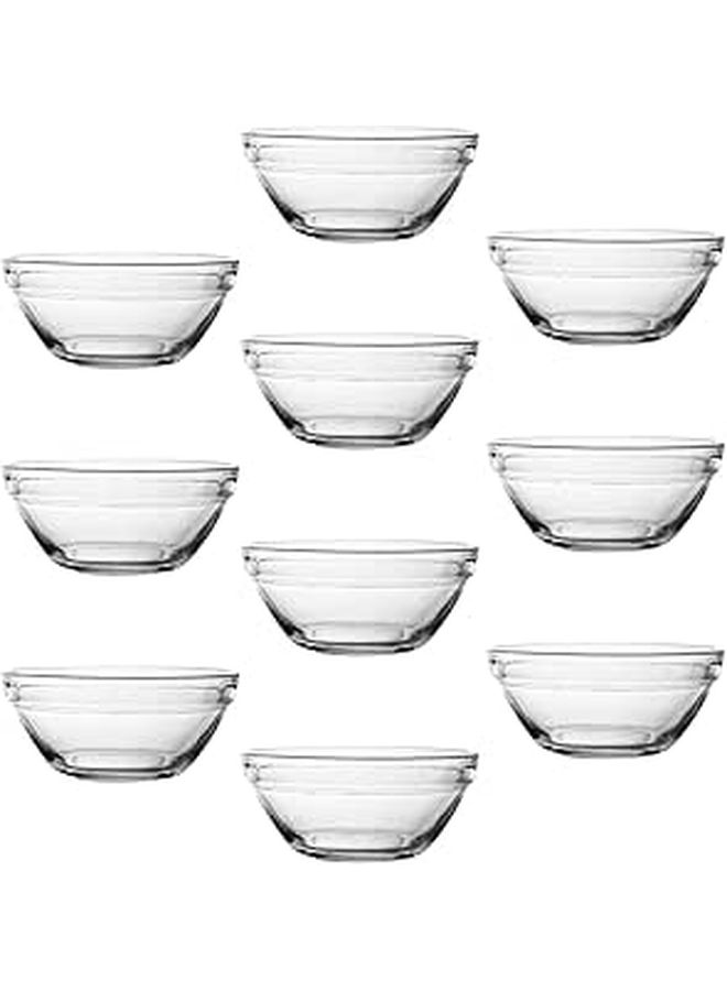 10 Piece 70ml Small Glass Bowls Set for Snacks Desserts Sauce Salad Prep - Image 1