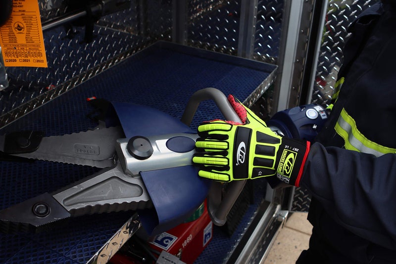 Ansell RINGERS R-267G Oil-Resistant Industrial Impact Protection Gloves for Manufacturing, Oil & Gas, Size 10, Yellow & Red (1 Pair) - Image 4