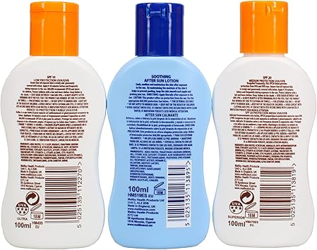 Malibu أساسيات السفر من ماليبو صن مع حماية من الشمس ولوسيون مهدئ بعد الشمس مقاوم للماء SPF 10 و 20 عبوة متعددة 3 × 100 مل - Image 3