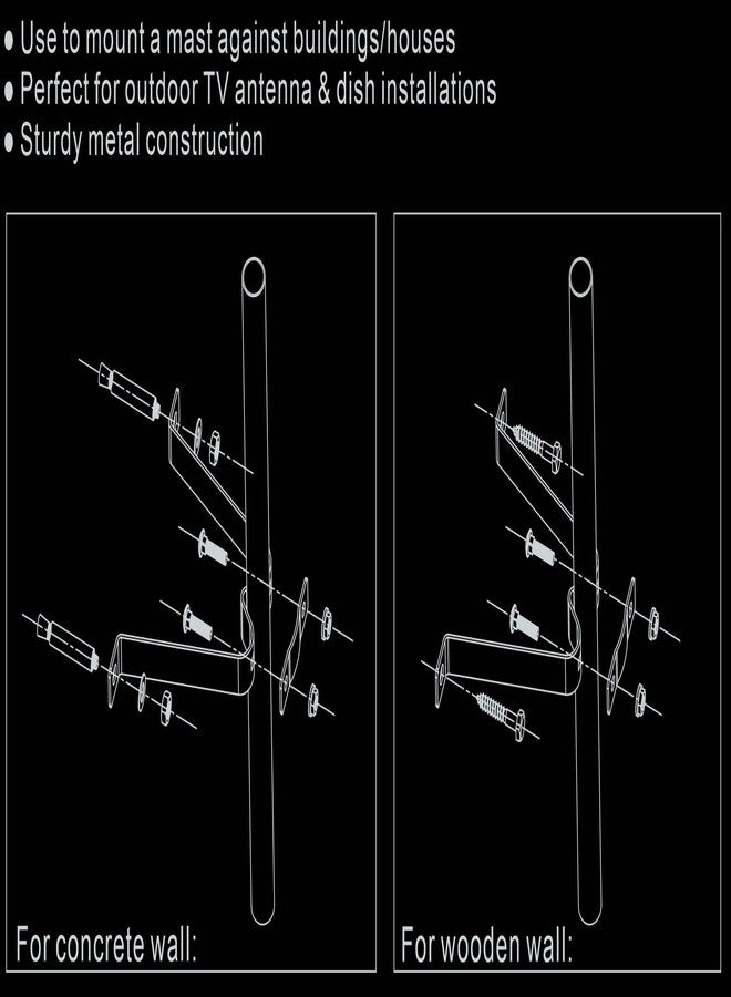 imbesel Heavy Duty Wall Mount 5 1/2" Stand Off Wall Mast Mount - Image 3