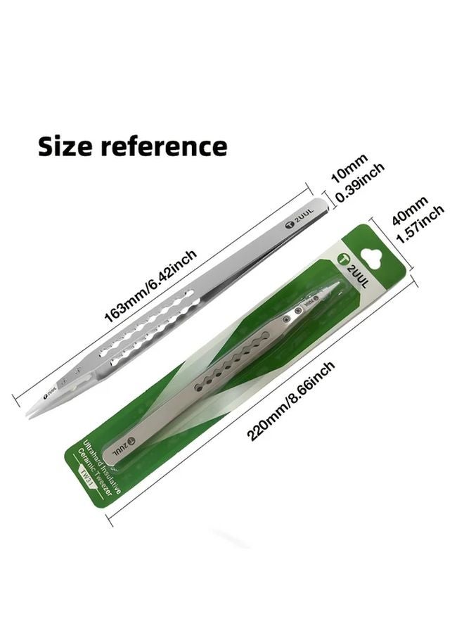 TW311 Ultra Hard Ceramic Anti Static Tweezers For Electronics Repair Soldering - Image 4