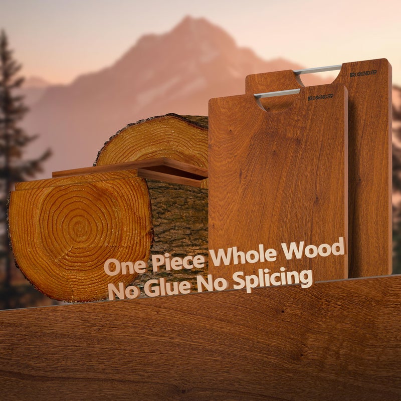 Brosisincorp Real Solid Sapele Cutting Board One Piece No Glue Non Toxic All Whole Single Wood Butcher Block Thick Hard Wood Heavy Duty Edge Grain (Large, 15.74"L*11.81"W*1.18"Th) - Image 2