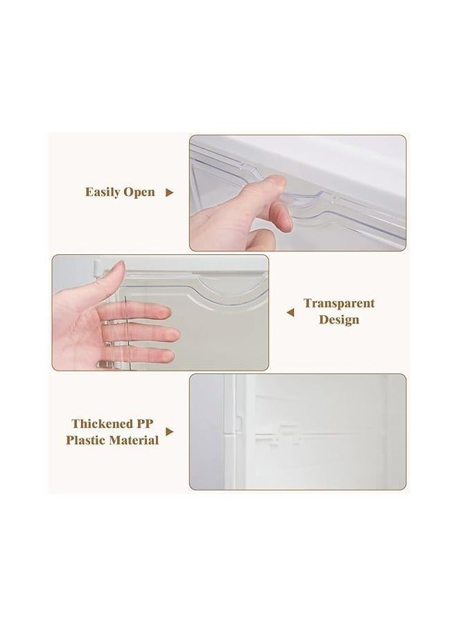 صندوق تخزين أحذية من 6 طبقات مع باب شفاف منظم أحذية بلاستيكي قابل للطي للخزانة، بدون تجميع، رف أحذية، خزانة مع أغطية، حاوية أحذية رياضية للنساء والرجال - Image 5