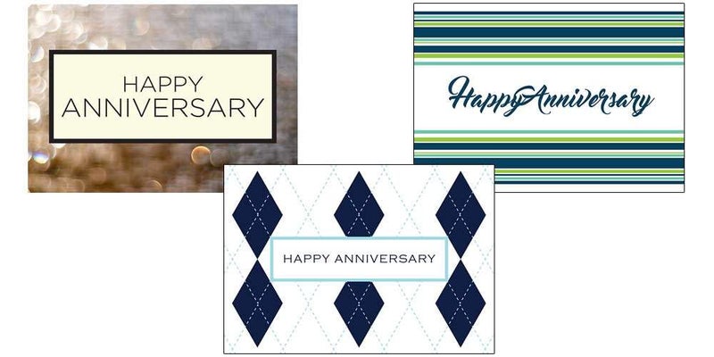 Work Anniversary Cards with Envelopes for Employees 25 Variety Assortment Pack 3 Designs Bulk Appreciation Greeting Card Set for Business 5x7 Inch Office Work Coworkers Team VP1602