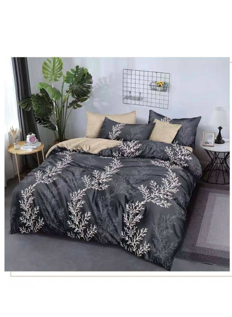 6Pcs Bedding Set Solid Color Luxury Bedding Duvet Cover Set King Size Bed Set